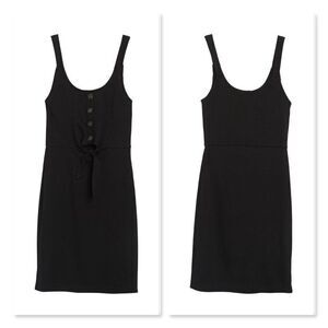 Velvet Torch Ribbed Knit Tie Front Mini Dress